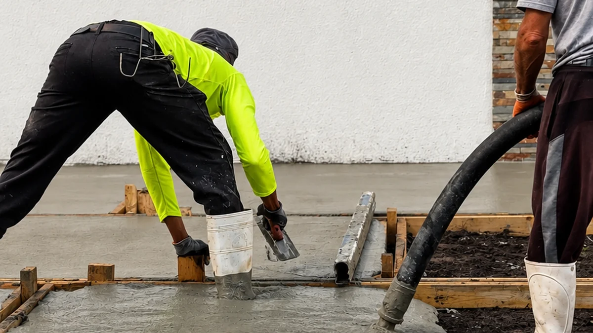 OJ MIX crew pumping and placing fresh concrete